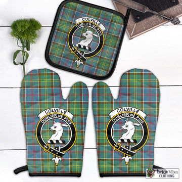 Colville Tartan Combo Oven Mitt & Pot-Holder with Family Crest