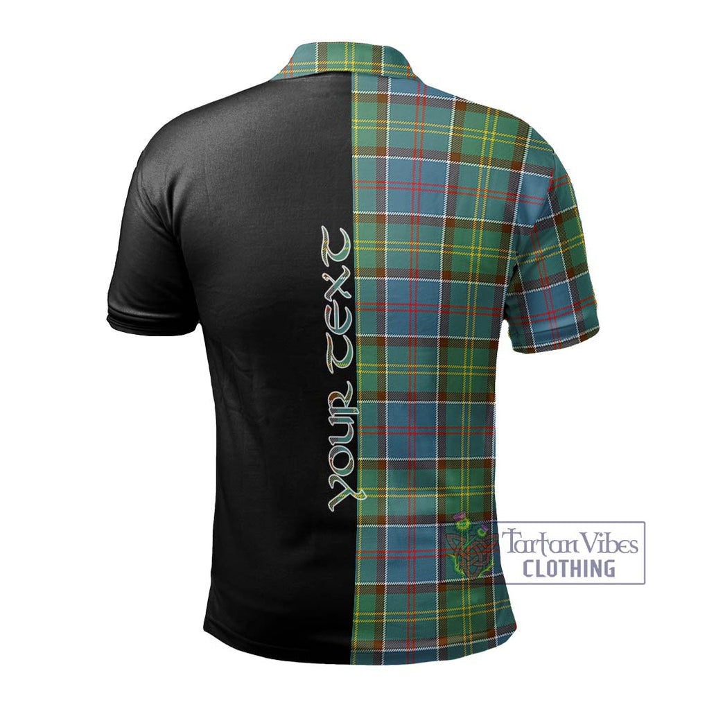 Colville Tartan Polo Shirt with Family Crest and Half Of Me Style - Tartanvibesclothing Shop