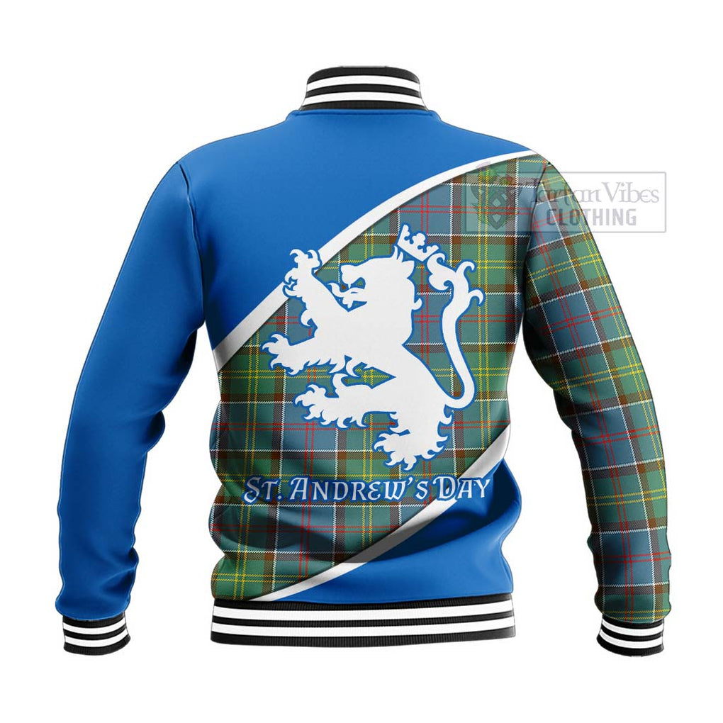 Tartan Vibes Clothing Colville Family Crest Tartan Baseball Jacket Celebrate Saint Andrew's Day in Style