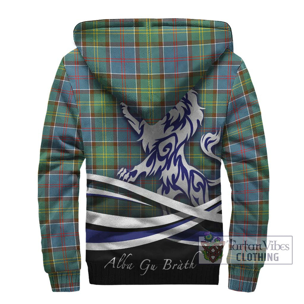 Colville Tartan Sherpa Hoodie with Alba Gu Brath Regal Lion Emblem - Tartanvibesclothing Shop