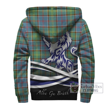 Colville Tartan Sherpa Hoodie with Alba Gu Brath Regal Lion Emblem