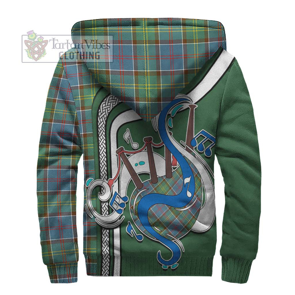 Colville Tartan Sherpa Hoodie with Epic Bagpipe Style - Tartanvibesclothing Shop