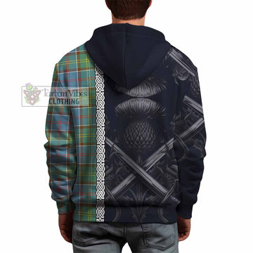 Colville Tartan Hoodie with Family Crest Cross Sword Thistle Celtic Vibes