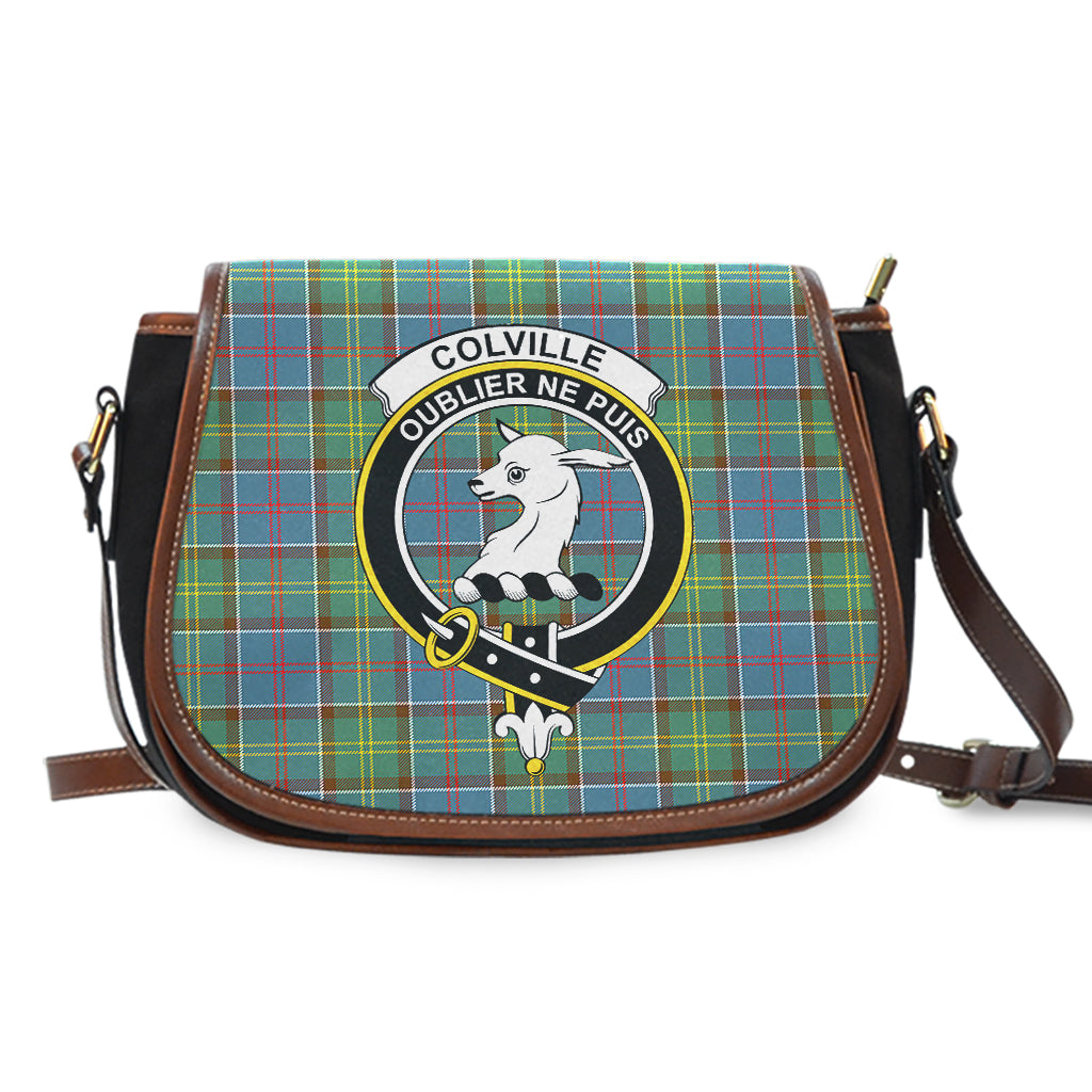 Colville Tartan Saddle Bag with Family Crest - Tartan Vibes Clothing