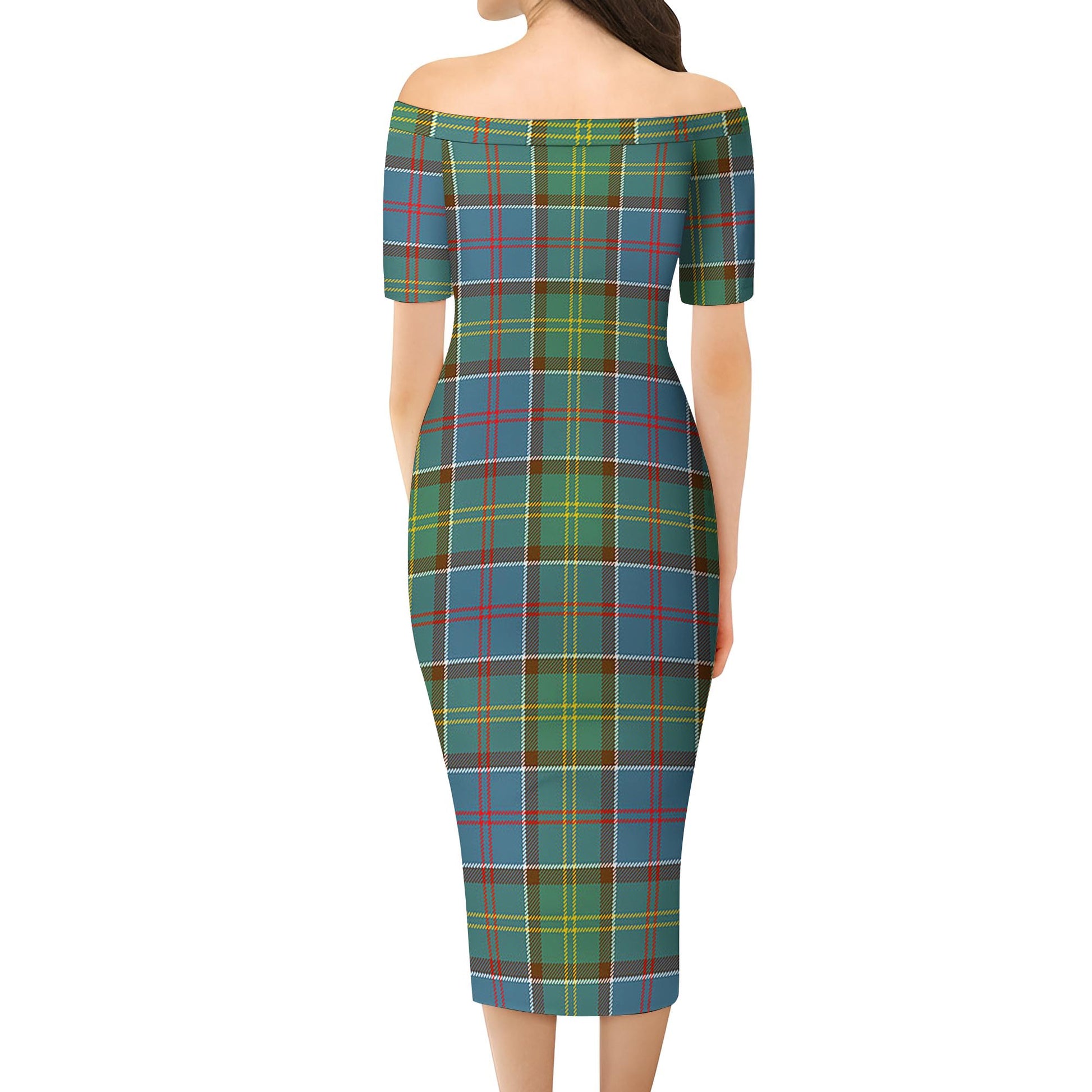 Colville Tartan Off Shoulder Lady Dress - Tartanvibesclothing