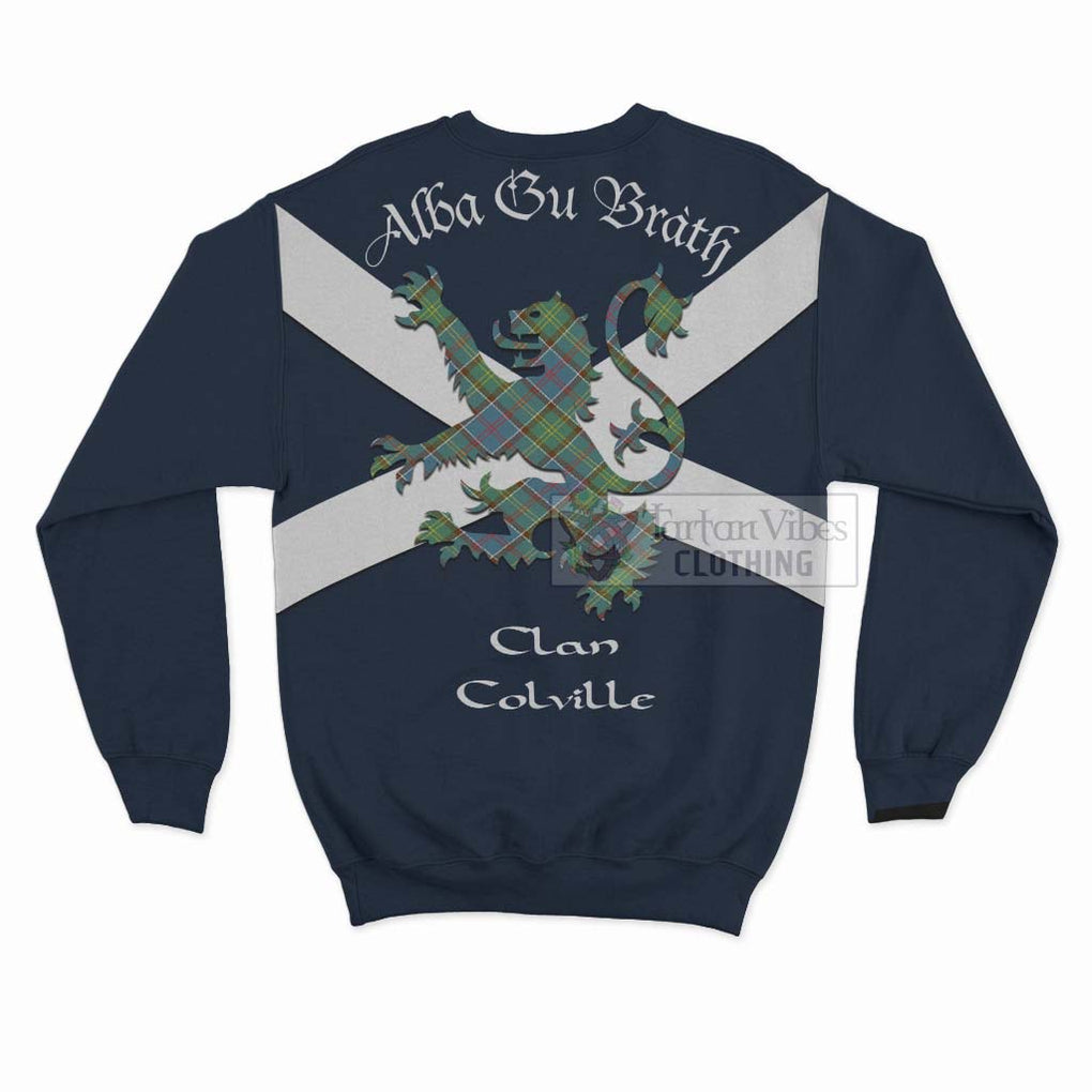 Tartan Vibes Clothing Colville Tartan Lion Rampant Sweatshirt – Proudly Display Your Heritage with Alba Gu Brath and Clan Name