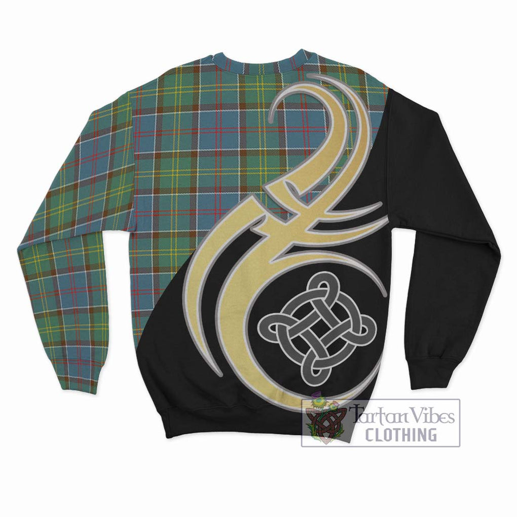 Colville Tartan Sweatshirt with Family Crest and Celtic Symbol Style - Tartan Vibes Clothing