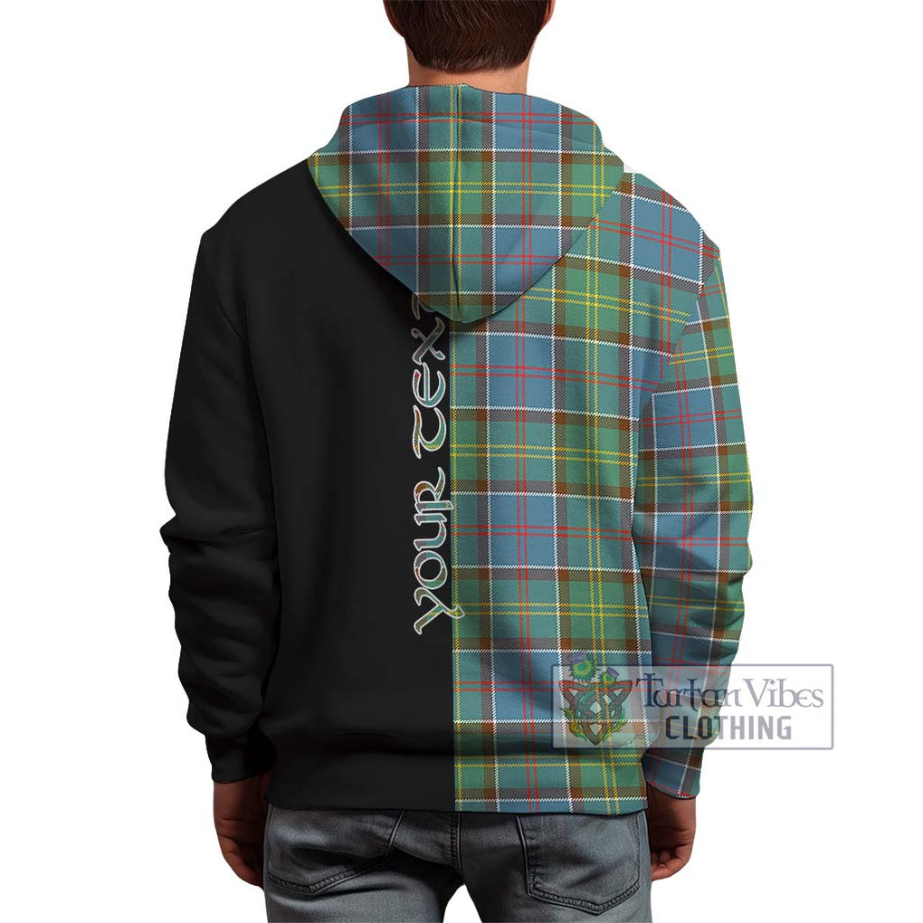 Colville Tartan Hoodie with Family Crest and Half Of Me Style - Tartanvibesclothing Shop