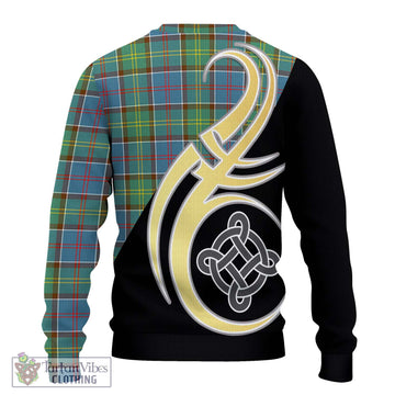 Colville Tartan Ugly Sweater with Family Crest and Celtic Symbol Style