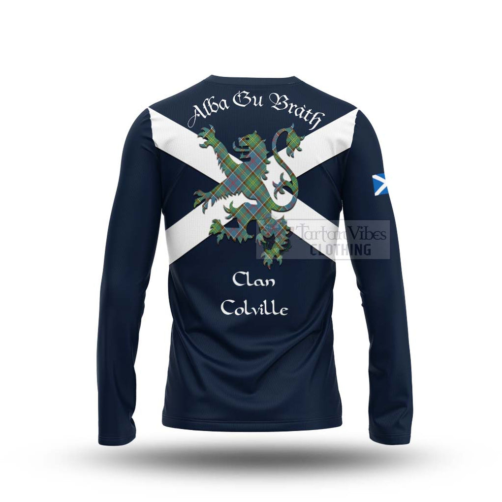 Tartan Vibes Clothing Colville Tartan Lion Rampant Long Sleeve T-Shirt – Proudly Display Your Heritage with Alba Gu Brath and Clan Name