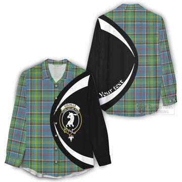 Colville Tartan Women's Casual Shirt with Family Crest Circle Style