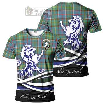 Colville Tartan Cotton T-shirt with Alba Gu Brath Regal Lion Emblem