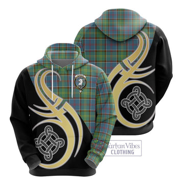 Colville Tartan Hoodie with Family Crest and Celtic Symbol Style