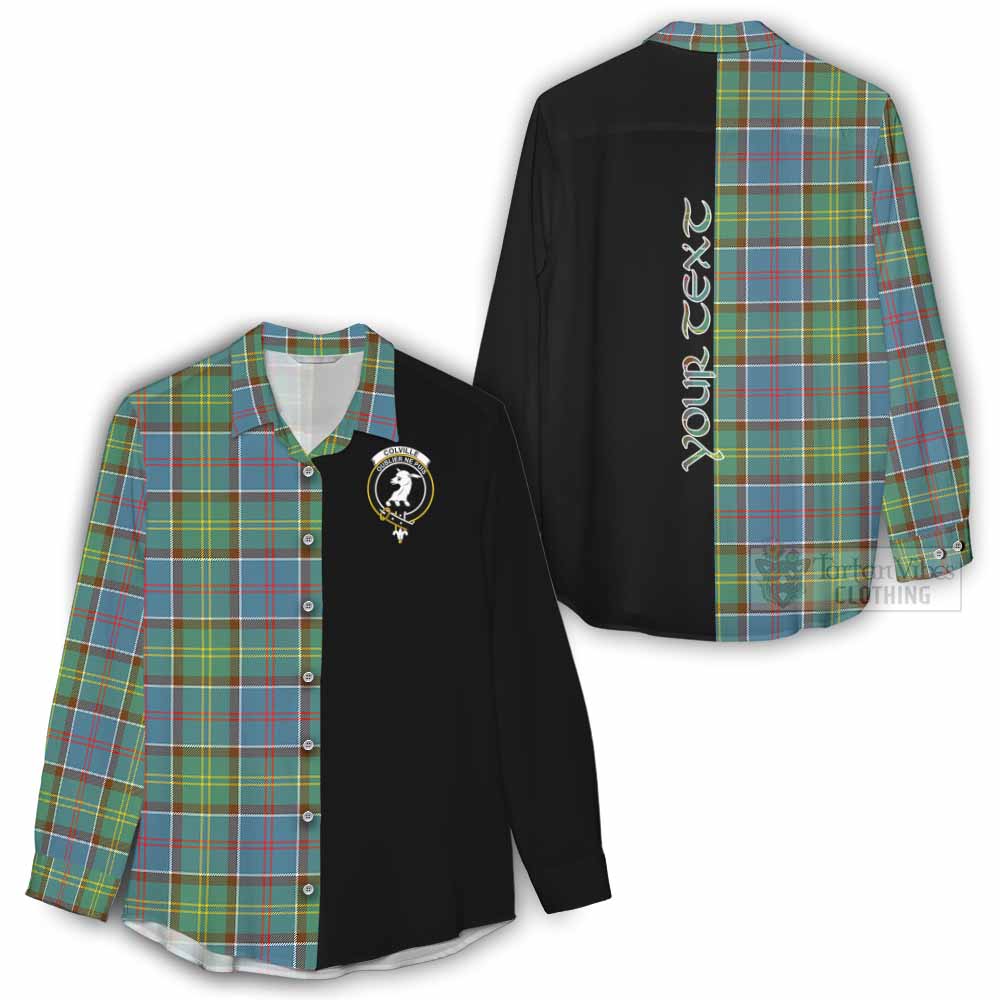 Tartan Vibes Clothing Colville Tartan Women's Casual Shirt with Family Crest and Half Of Me Style