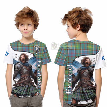 Colville Crest Tartan Kid T-Shirt Inspired by the Freedom of Scottish Warrior