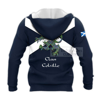 Colville Tartan Lion Rampant Knitted Hoodie Proudly Display Your Heritage with Alba Gu Brath and Clan Name