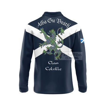 Colville Tartan Lion Rampant Long Sleeve Polo Shirt  Proudly Display Your Heritage with Alba Gu Brath and Clan Name