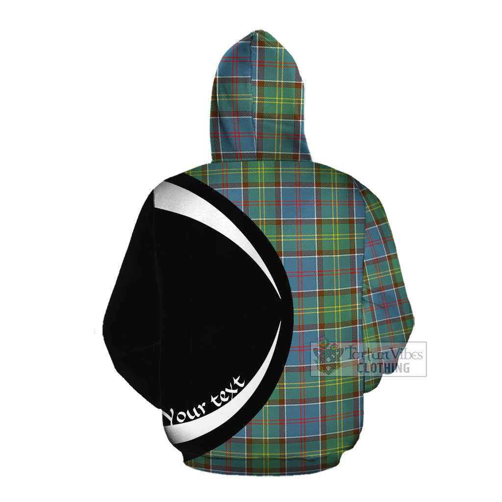 Tartan Vibes Clothing Colville Tartan Cotton Hoodie with Family Crest Circle Style