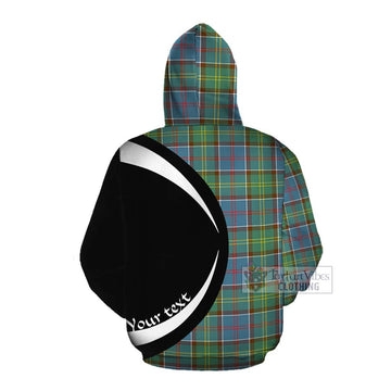 Colville Tartan Cotton Hoodie with Family Crest Circle Style