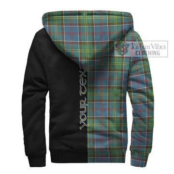 Colville Tartan Sherpa Hoodie with Family Crest and Half Of Me Style