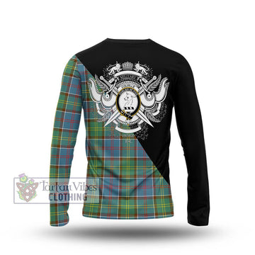 Colville Tartan Long Sleeve T-Shirt with Family Crest and Military Logo Style