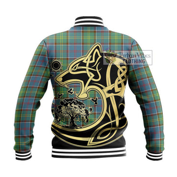 Colville Tartan Baseball Jacket with Family Crest Celtic Wolf Style