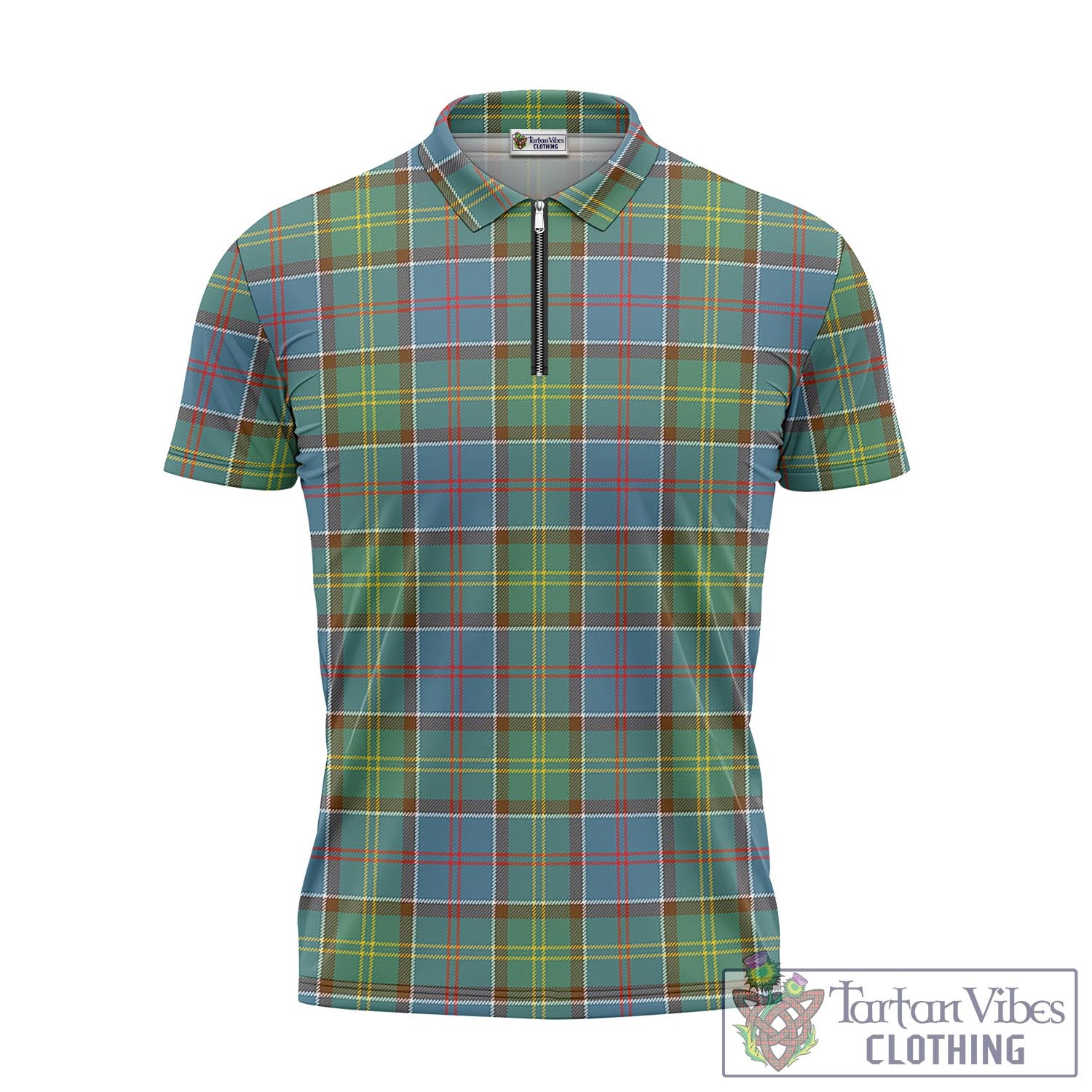 Tartan Vibes Clothing Colville Tartan Zipper Polo Shirt