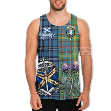 Colville Tartan Men's Tank Top Happy St. Andrew's Day Half Tartan Style