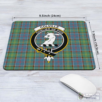 Colville Tartan Mouse Pad with Family Crest