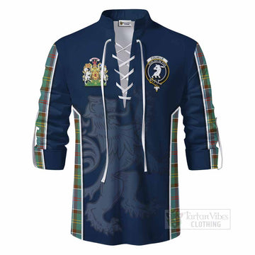 Colville Tartan Ghillie Kilt Shirt with Family Crest and Lion Rampant Vibes Sport Style