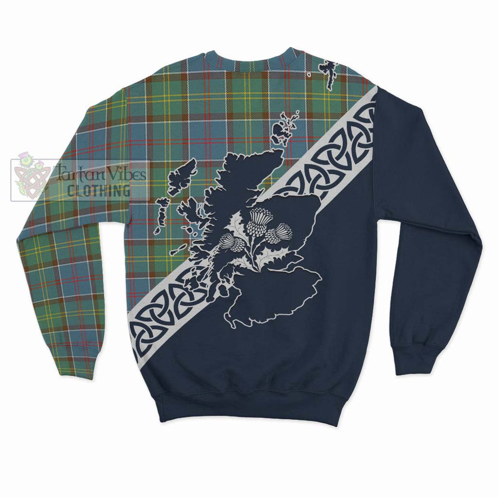 Tartan Vibes Clothing Colville Tartan Sweatshirt Featuring Thistle and Scotland Map