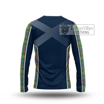 Colville Tartan Long Sleeve T-Shirt with Family Crest and Lion Rampant Vibes Sport Style