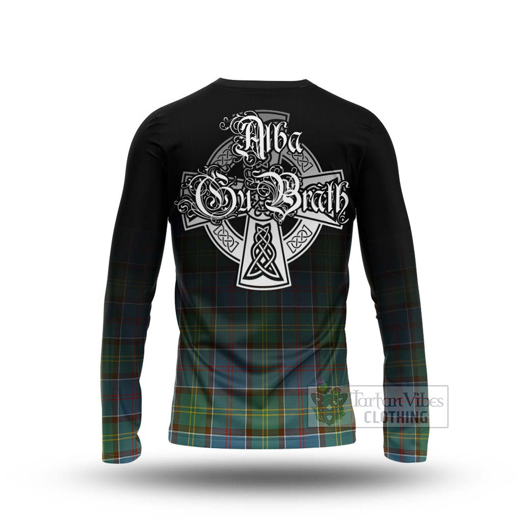 Tartan Vibes Clothing Colville Tartan Long Sleeve T-Shirt Featuring Alba Gu Brath Family Crest Celtic Inspired