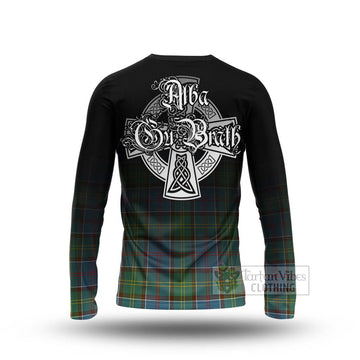 Colville Tartan Long Sleeve T-Shirt Featuring Alba Gu Brath Family Crest Celtic Inspired