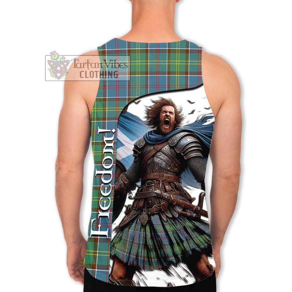 Tartan Vibes Clothing Colville Crest Tartan Men's Tank Top Inspired by the Freedom of Scottish Warrior