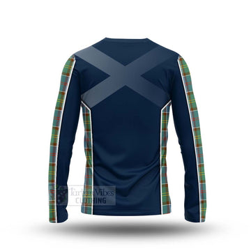 Colville Tartan Long Sleeve T-Shirt with Family Crest and Scottish Thistle Vibes Sport Style