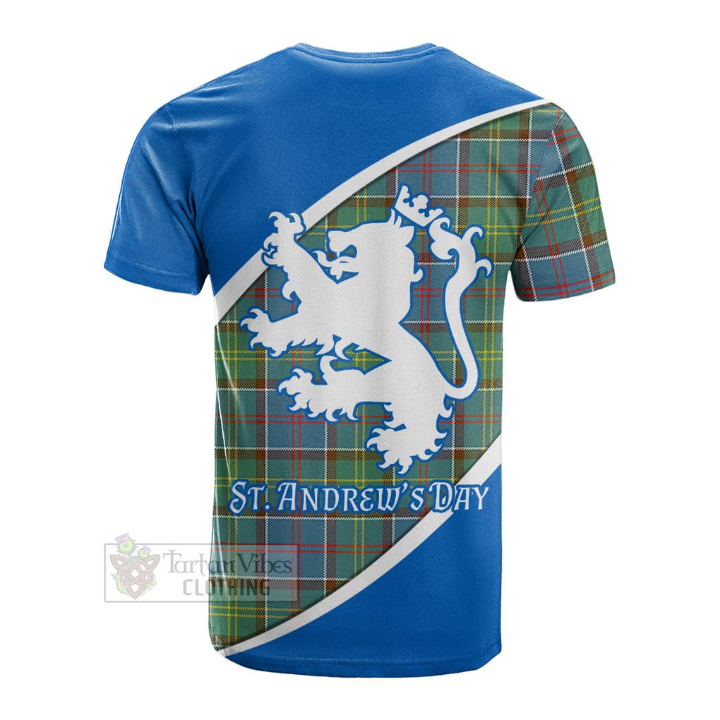 Tartan Vibes Clothing Colville Family Crest Tartan Cotton T-shirt Celebrate Saint Andrew's Day in Style