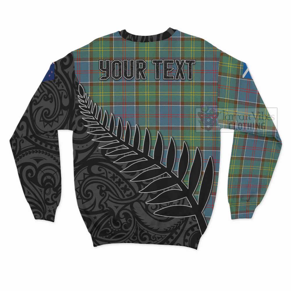 Tartan Vibes Clothing Colville Crest Tartan Sweatshirt with New Zealand Silver Fern Half Style