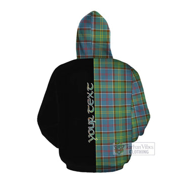 Colville Tartan Cotton Hoodie with Family Crest and Half Of Me Style