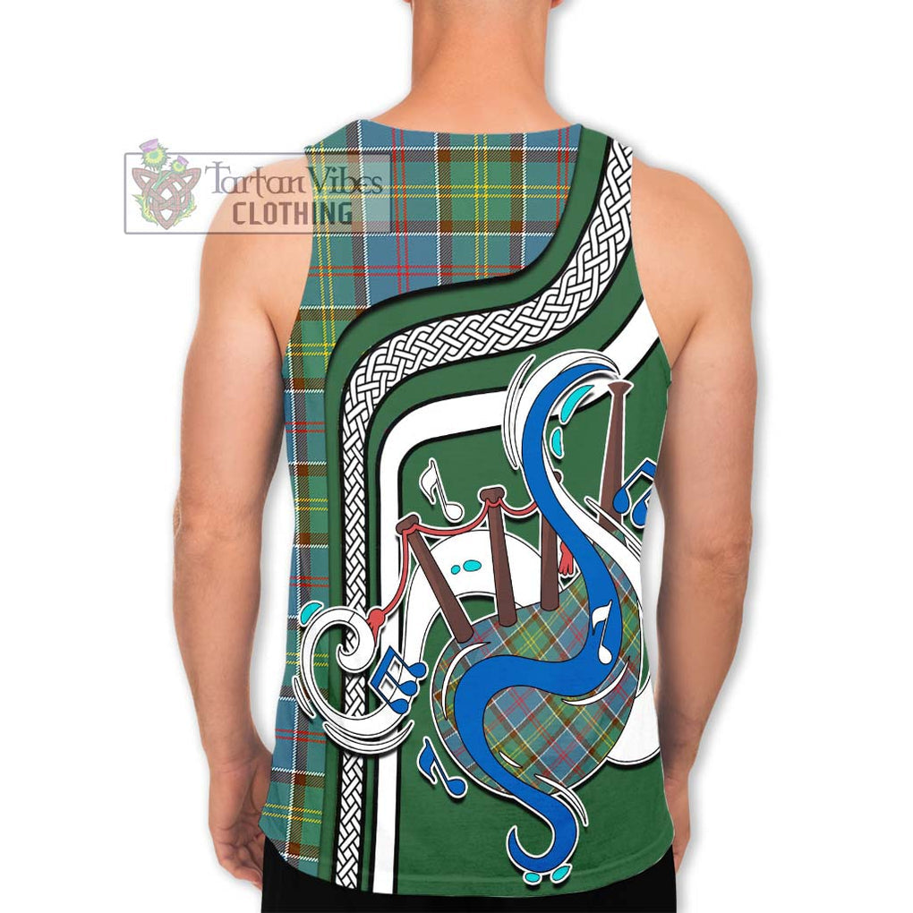 Colville Tartan Men's Tank Top with Epic Bagpipe Style - Tartanvibesclothing Shop