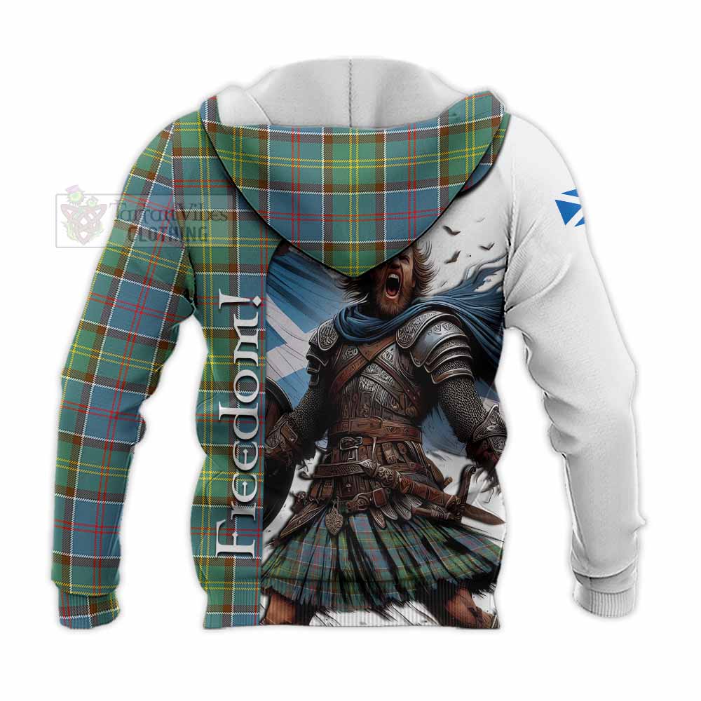 Tartan Vibes Clothing Colville Crest Tartan Knitted Hoodie Inspired by the Freedom of Scottish Warrior