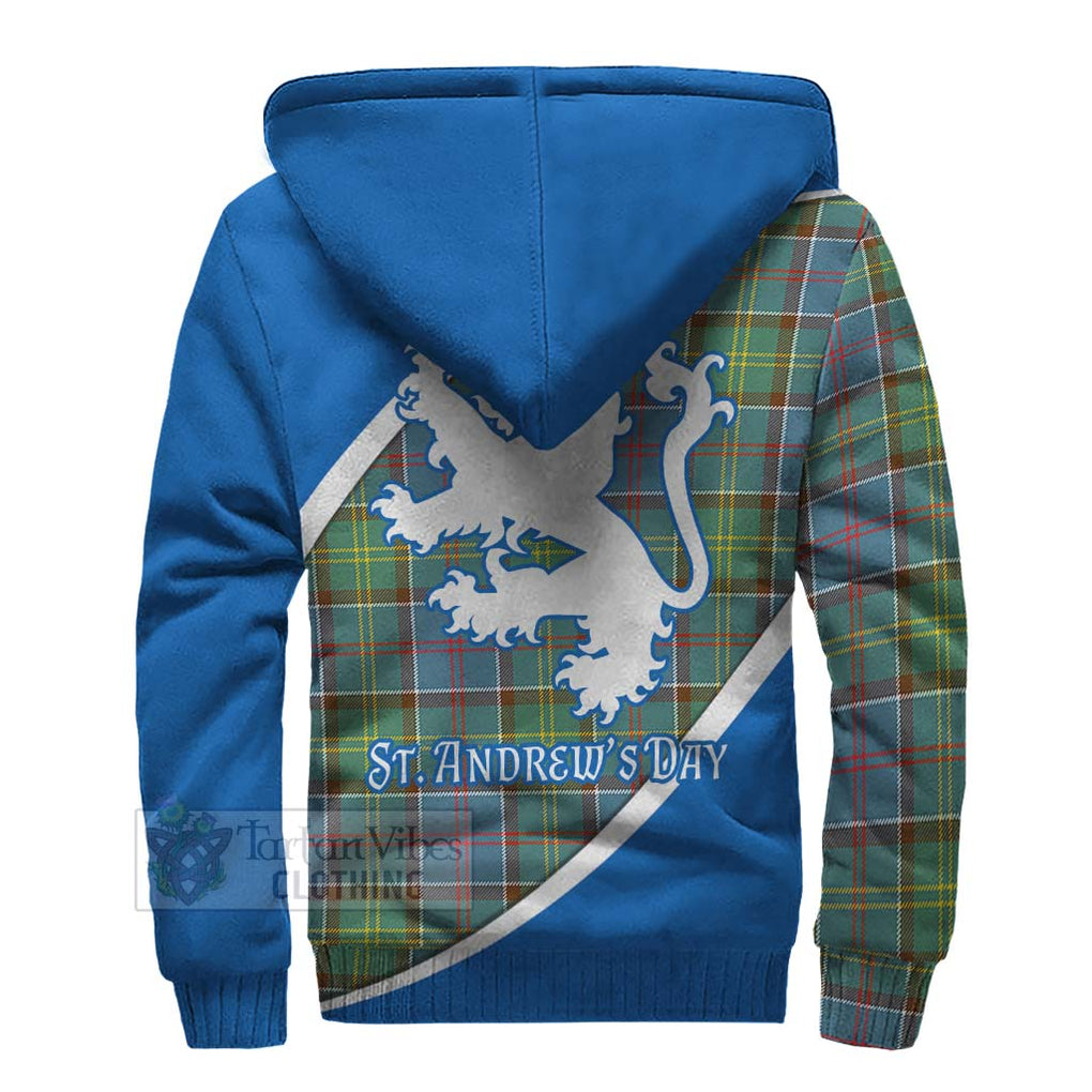 Tartan Vibes Clothing Colville Family Crest Tartan Sherpa Hoodie Celebrate Saint Andrew's Day in Style