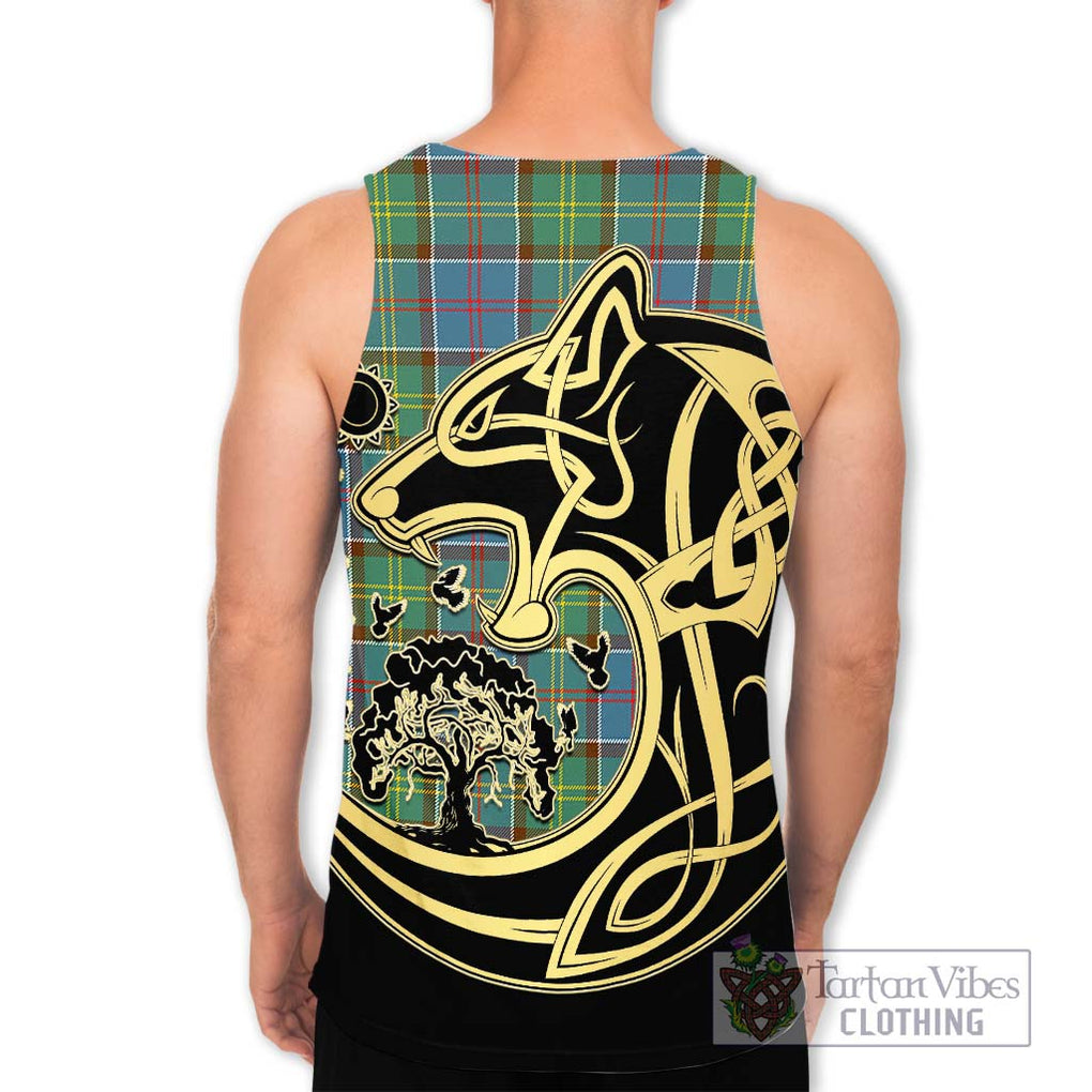 Colville Tartan Men's Tank Top with Family Crest Celtic Wolf Style - Tartan Vibes Clothing