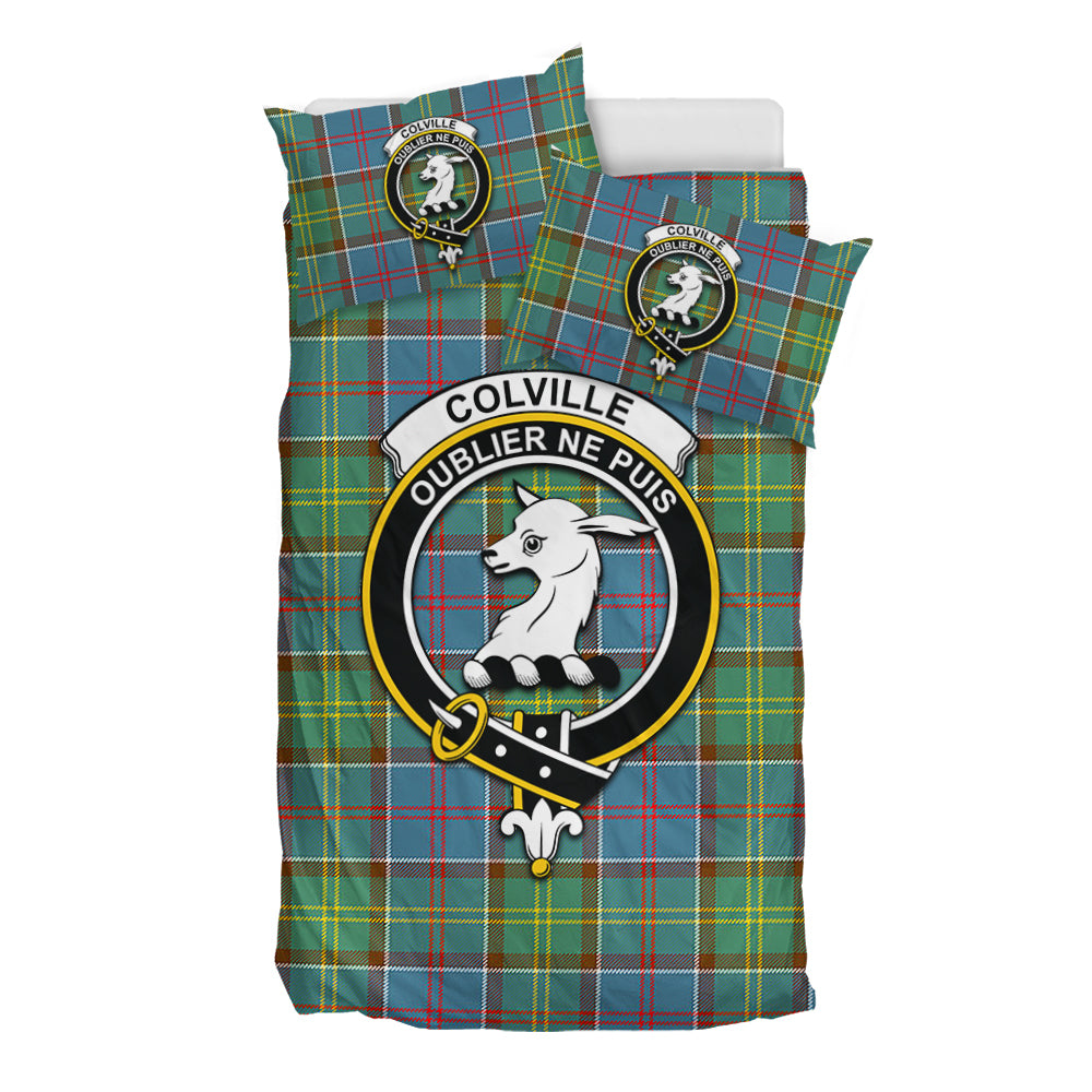 Colville Tartan Bedding Set with Family Crest - Tartan Vibes Clothing