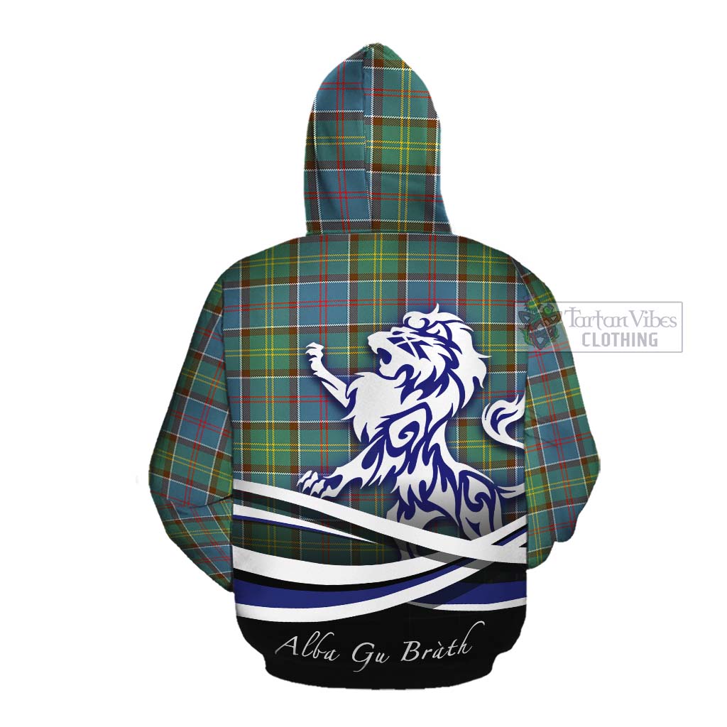 Tartan Vibes Clothing Colville Tartan Cotton Hoodie with Alba Gu Brath Regal Lion Emblem