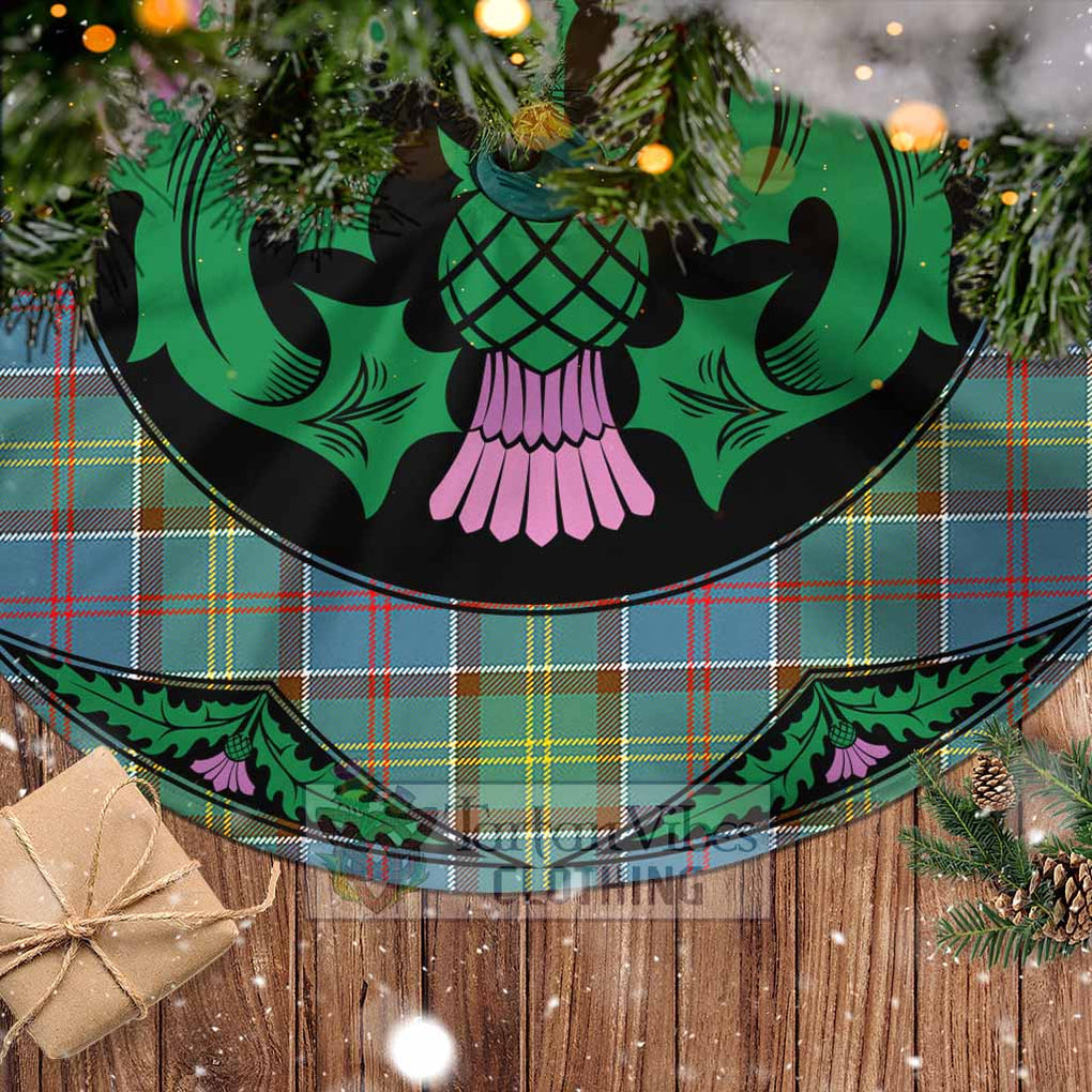 Tartan Vibes Clothing Colville Tartan Christmas Tree Skirt Scottish Thistle Style