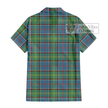 Colville Tartan Short Sleeve Button Shirt with Family Crest DNA In Me Style