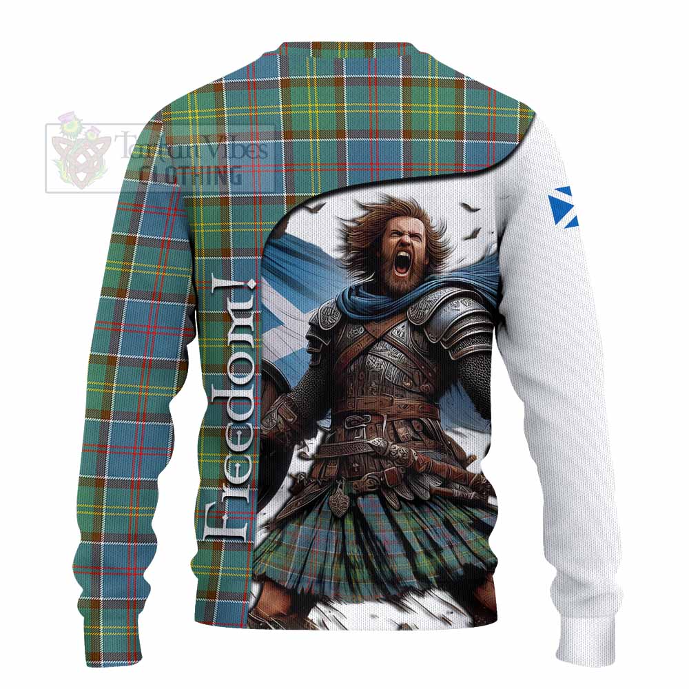 Tartan Vibes Clothing Colville Crest Tartan Knitted Sweater Inspired by the Freedom of Scottish Warrior