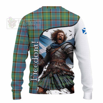 Colville Crest Tartan Knitted Sweater Inspired by the Freedom of Scottish Warrior