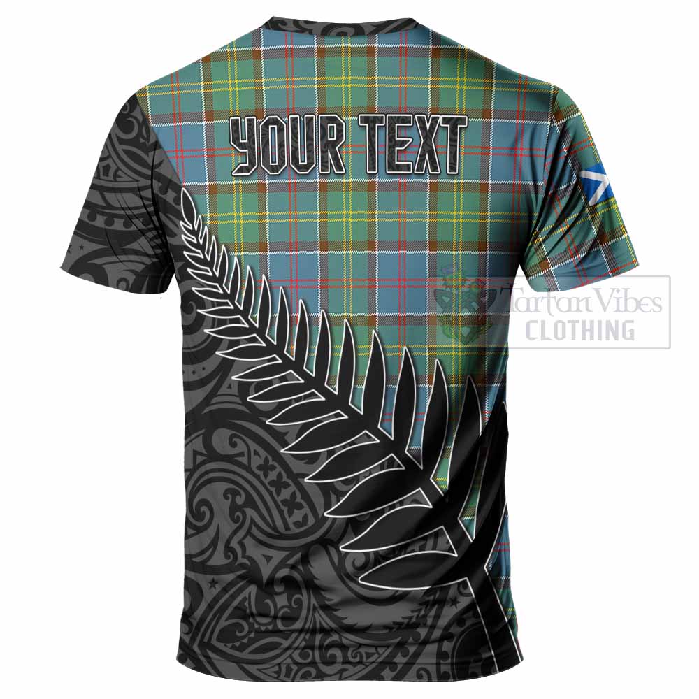 Tartan Vibes Clothing Colville Crest Tartan T-Shirt with New Zealand Silver Fern Half Style